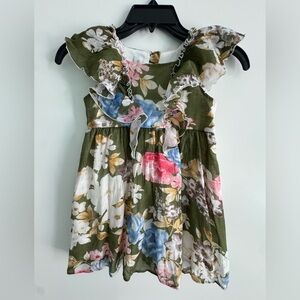 Isobella & Chloe Green Sundress with Flutter Sleeves Size 5